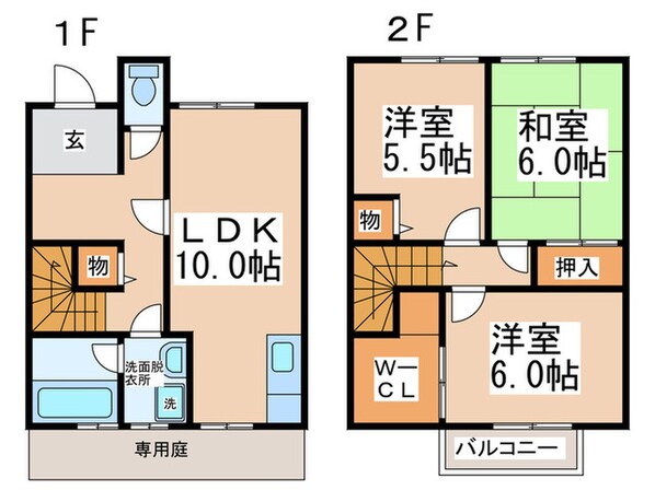 グリ－ンリ－ヴスの物件間取画像